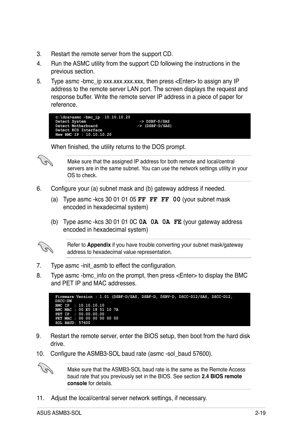 Ff ff ff 00, 0a 0a 0a fe | Asus ASMB3 User Manual | Page 33 / 68