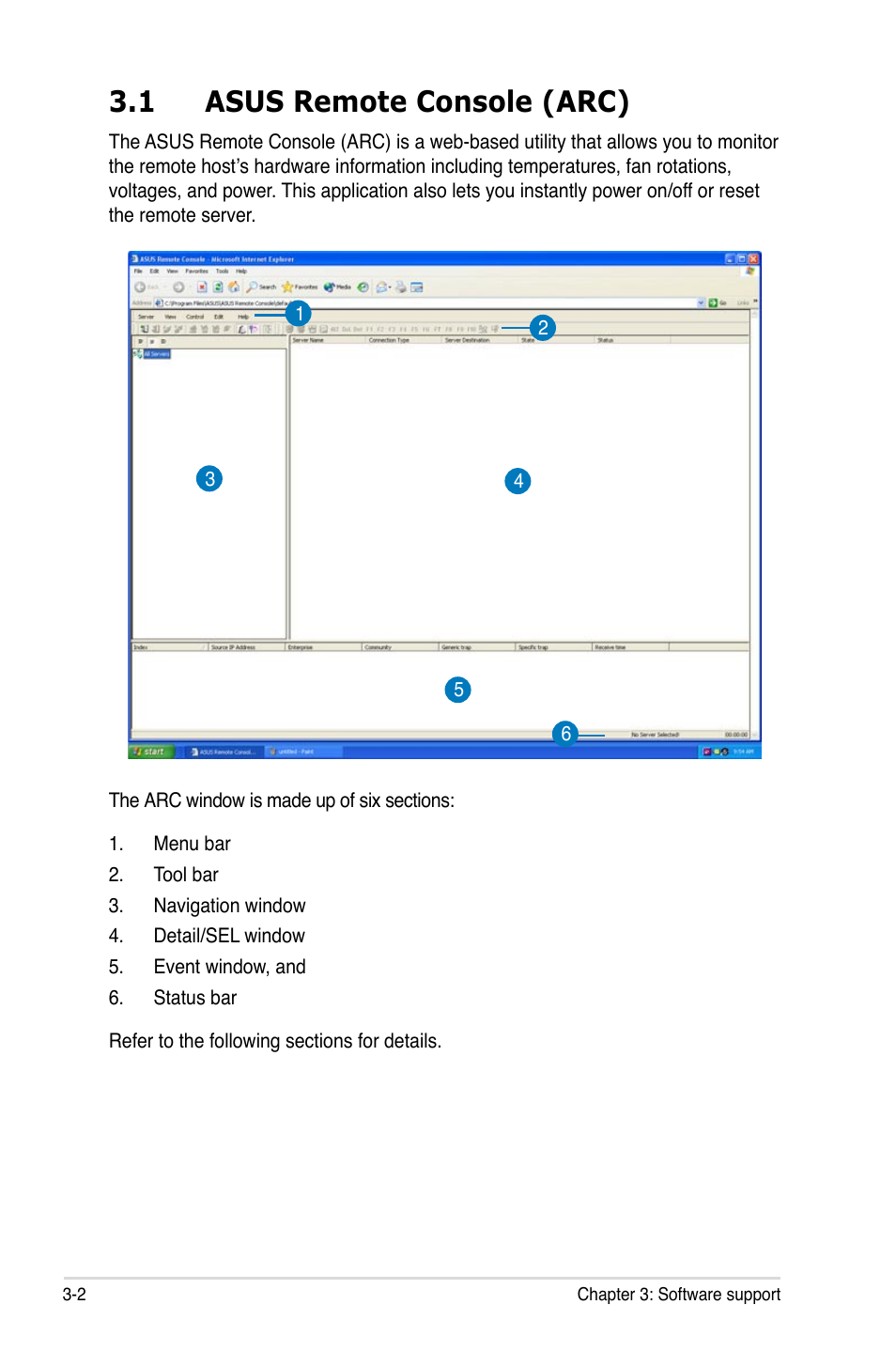 1 asus remote console (arc) | Asus ASMB3 User Manual | Page 38 / 68