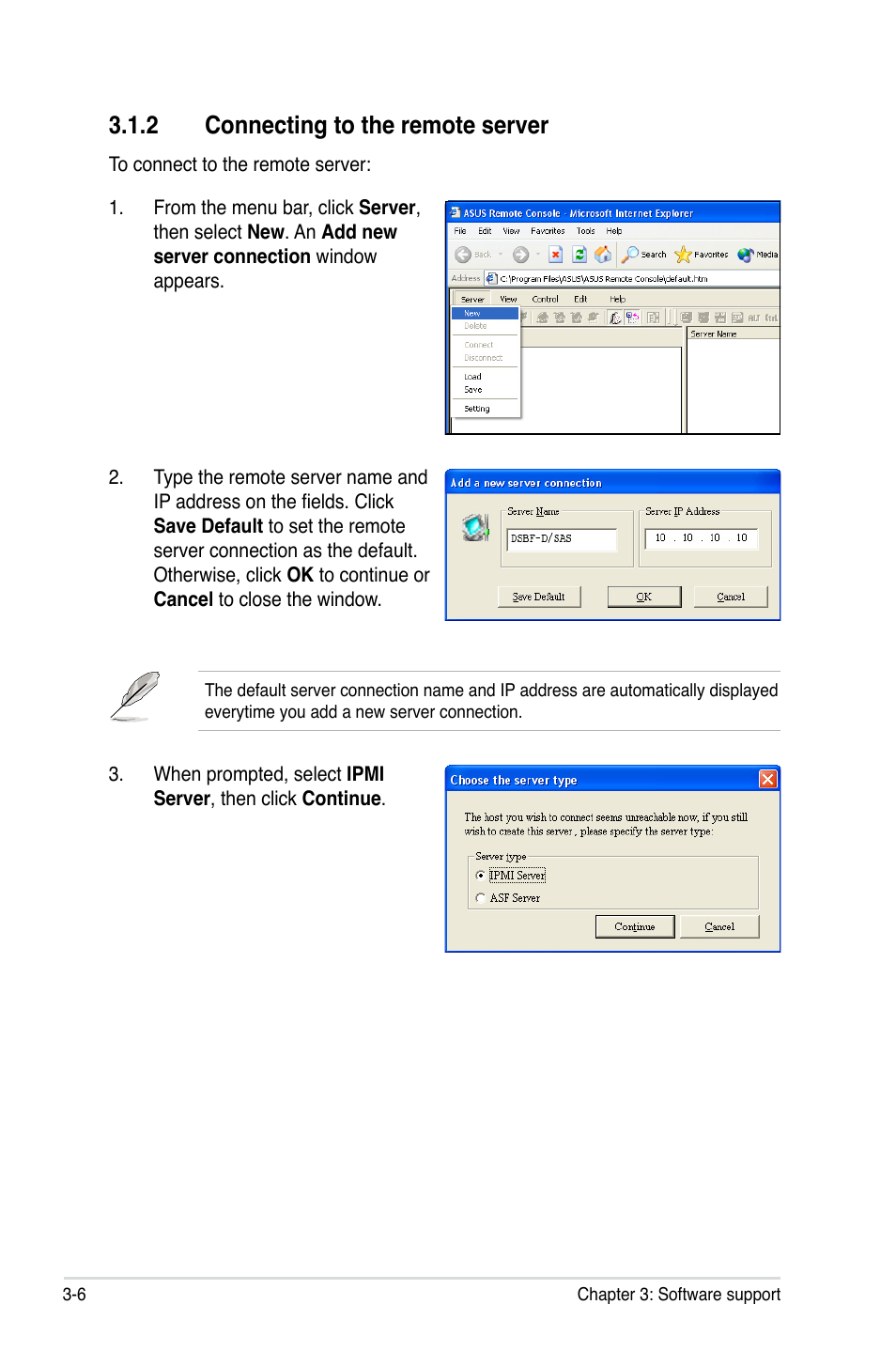 2 connecting to the remote server | Asus ASMB3 User Manual | Page 42 / 68