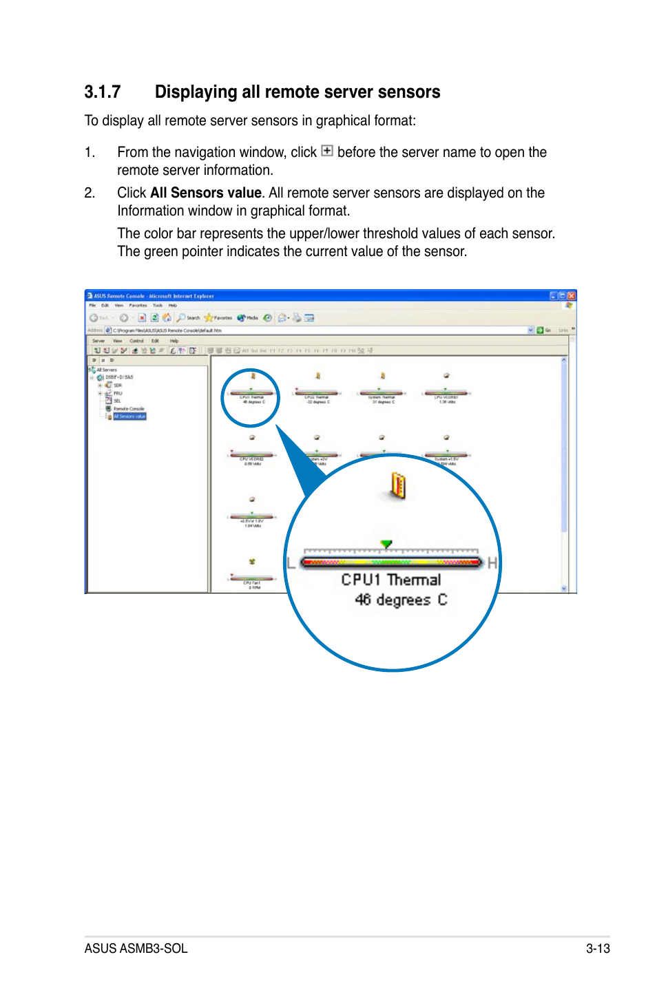 7 displaying all remote server sensors | Asus ASMB3 User Manual | Page 49 / 68