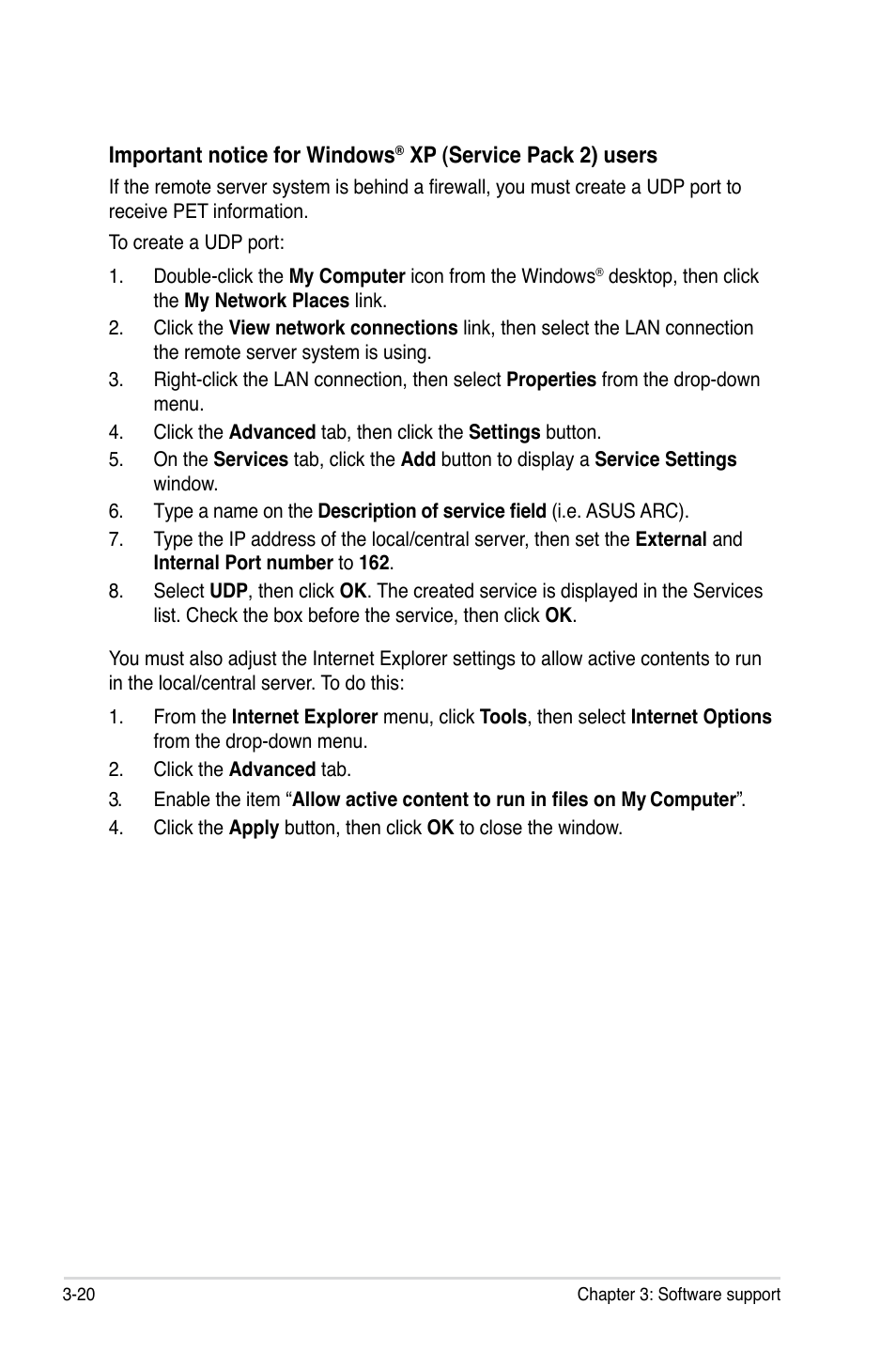 Important notice for windows, Xp (service pack 2) users | Asus ASMB3 User Manual | Page 56 / 68