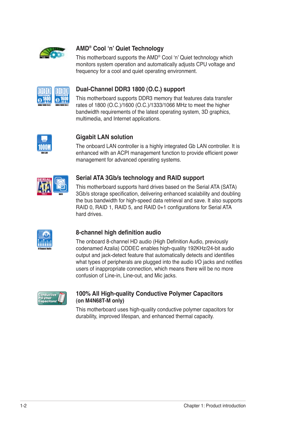 Asus M4N68T-M V2 User Manual | Page 12 / 66