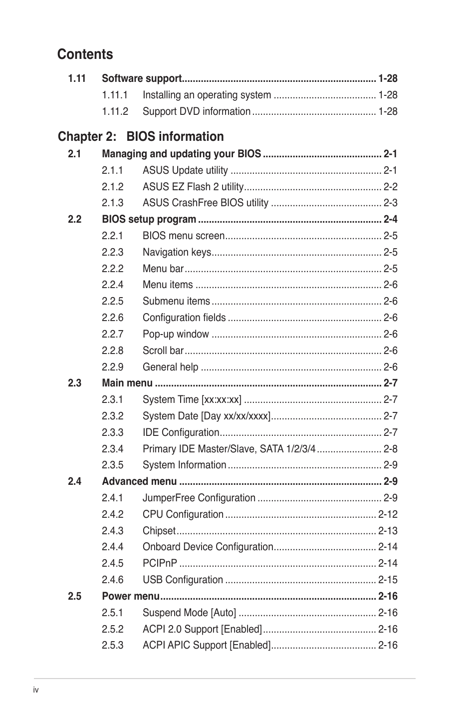 Asus M4N68T-M V2 User Manual | Page 4 / 66