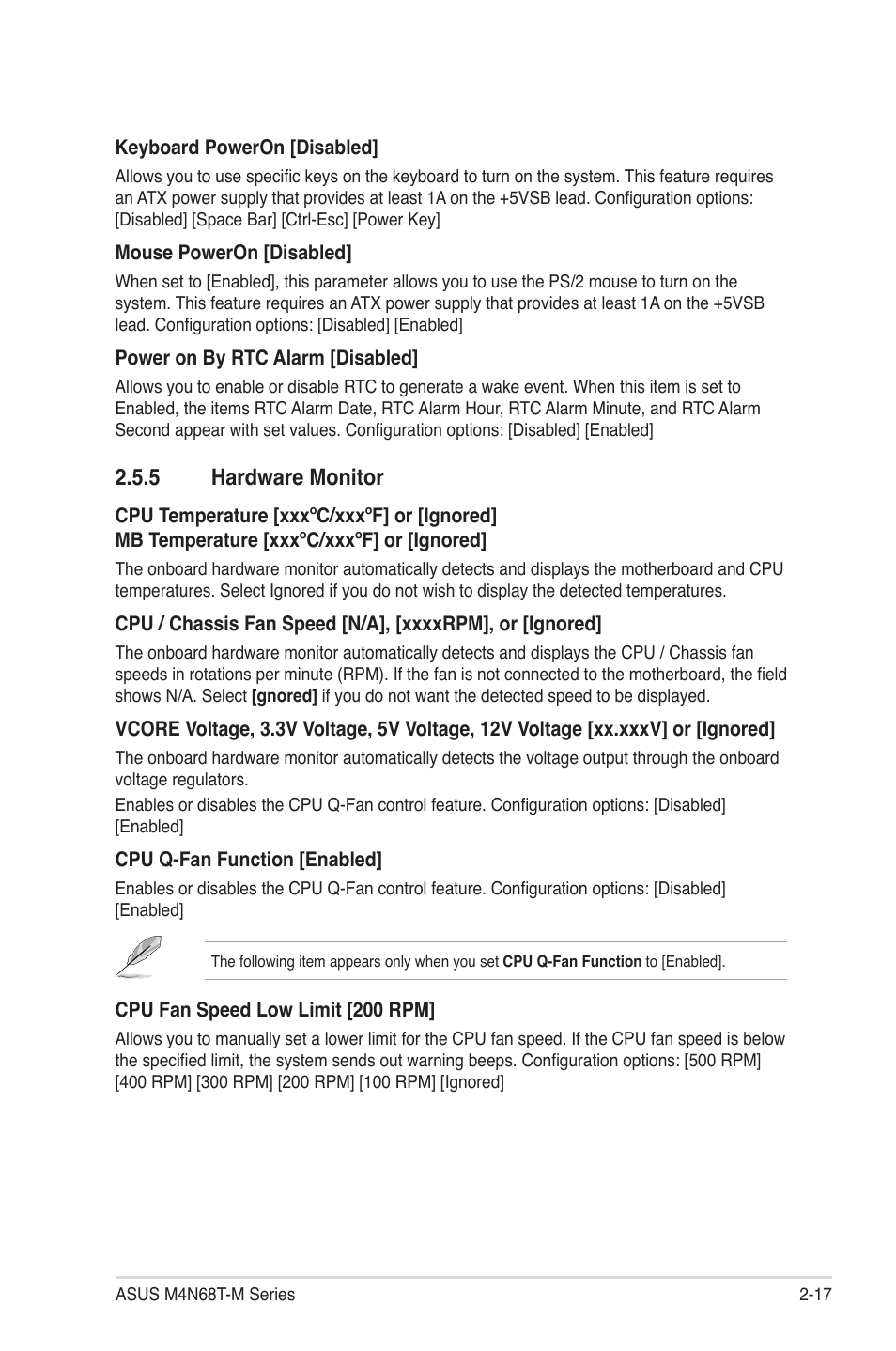 5 hardware monitor | Asus M4N68T-M V2 User Manual | Page 55 / 66