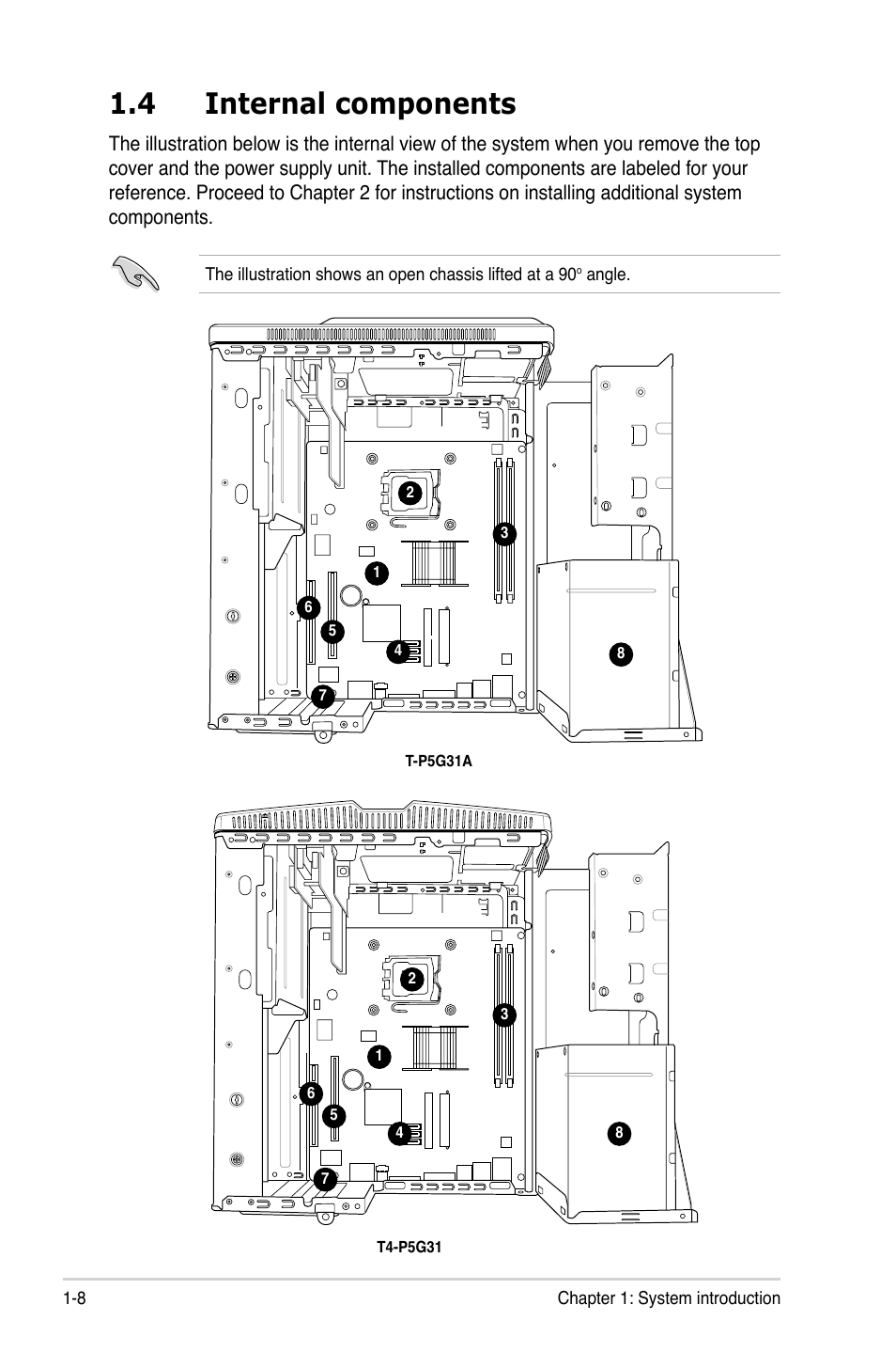 4 internal components | Asus T4-P5G31A User Manual | Page 18 / 94