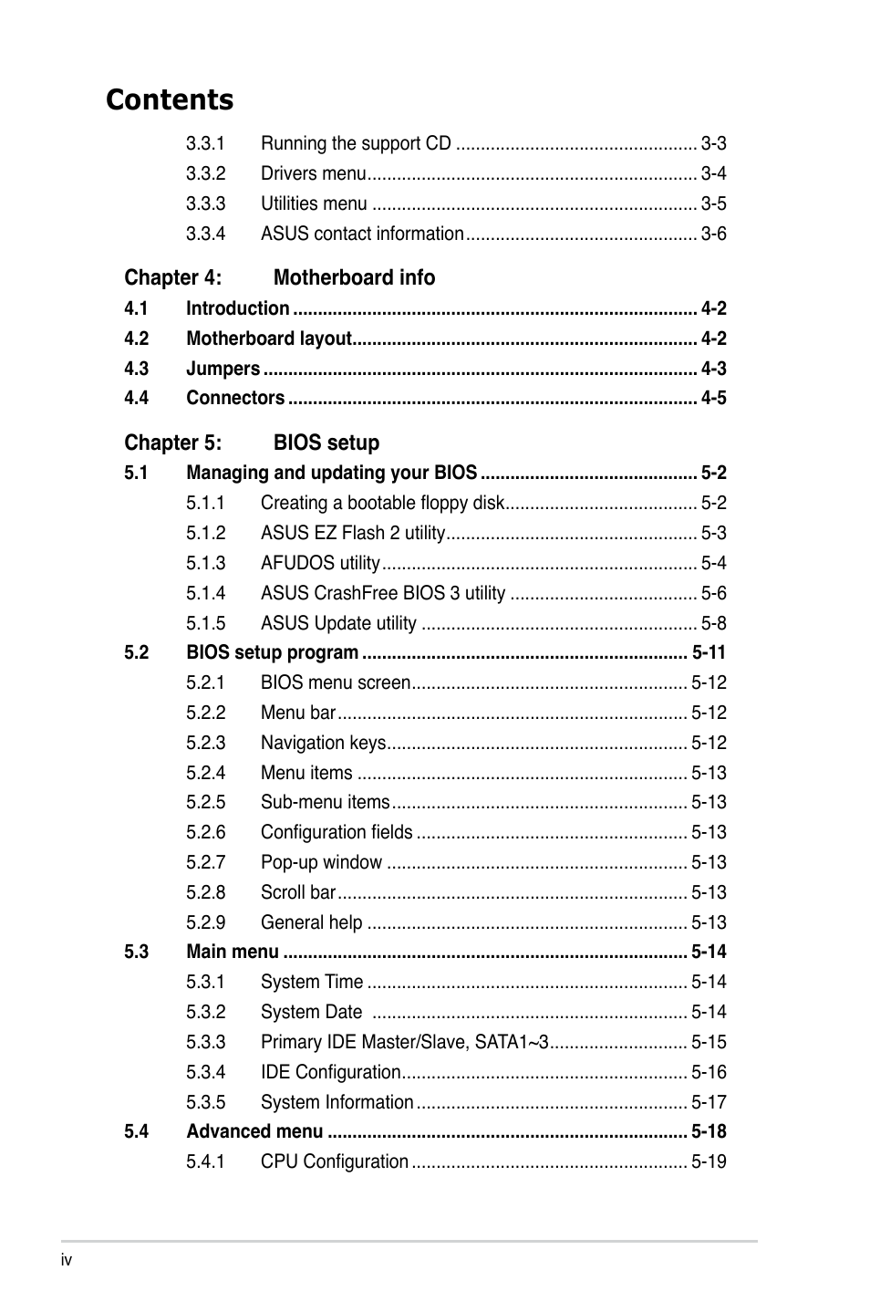 Asus T4-P5G31A User Manual | Page 4 / 94