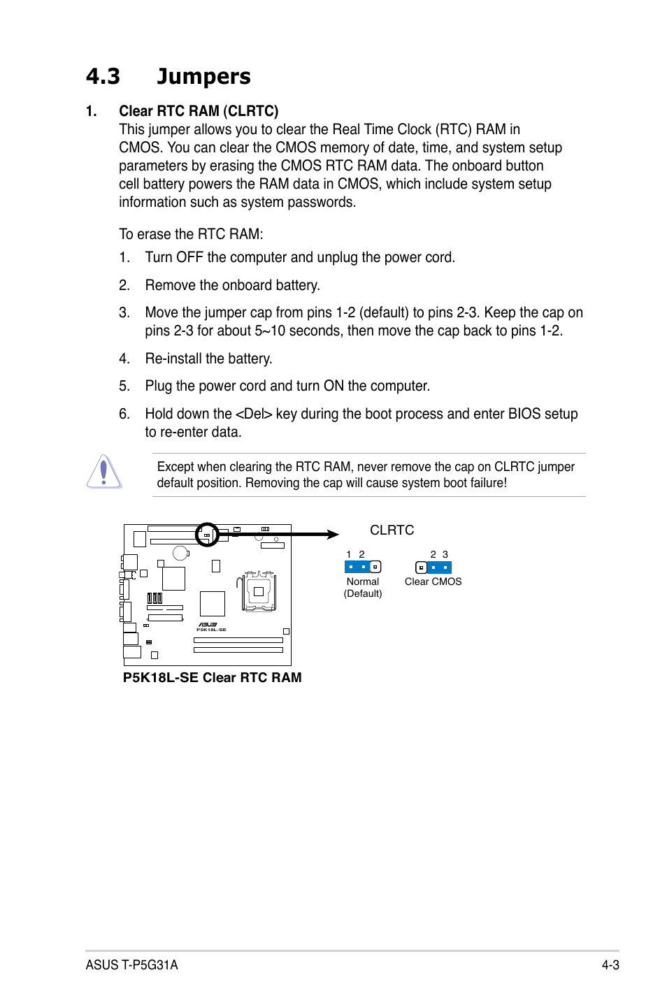 3 jumpers | Asus T4-P5G31A User Manual | Page 47 / 94