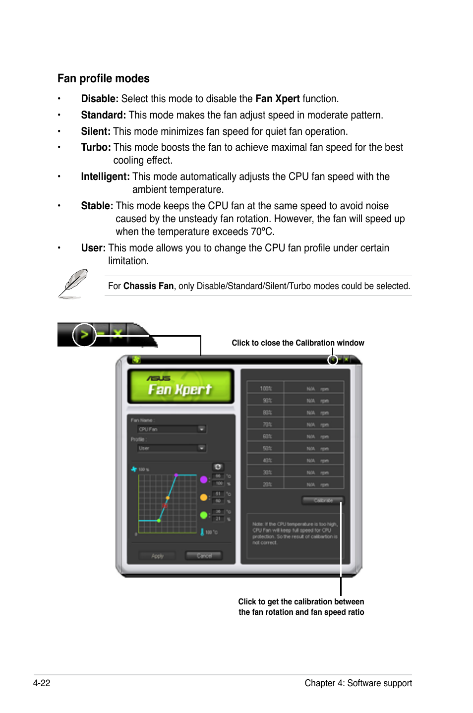 Fan profile modes | Asus P5Q3 Deluxe/WiFi-AP @n User Manual | Page 136 / 190