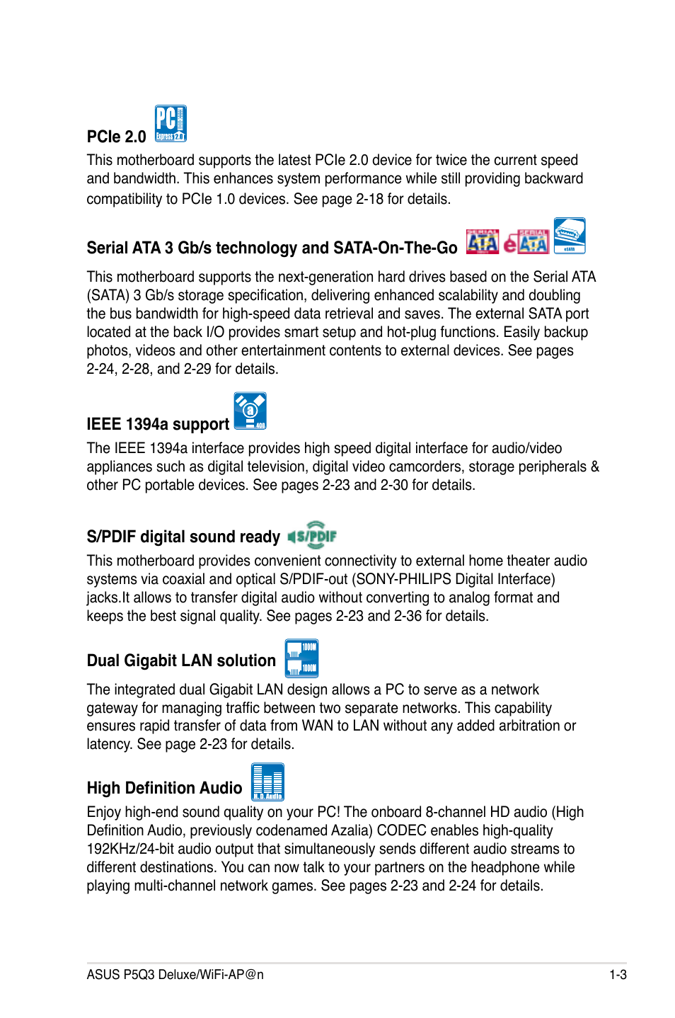 Asus P5Q3 Deluxe/WiFi-AP @n User Manual | Page 21 / 190