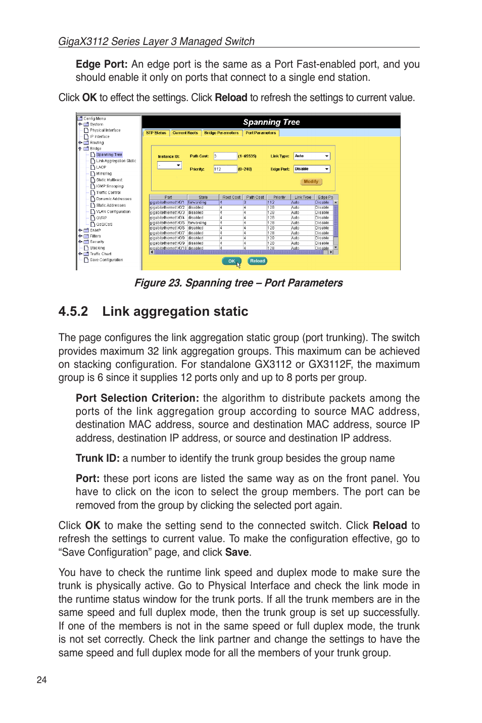 2 link aggregation static | Asus GigaX3112 User Manual | Page 37 / 118