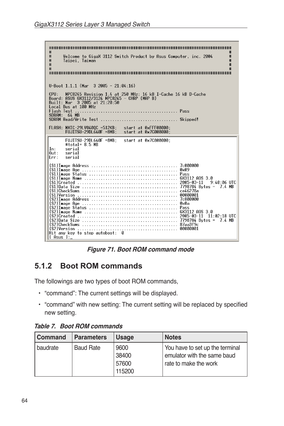 2 boot rom commands | Asus GigaX3112 User Manual | Page 77 / 118