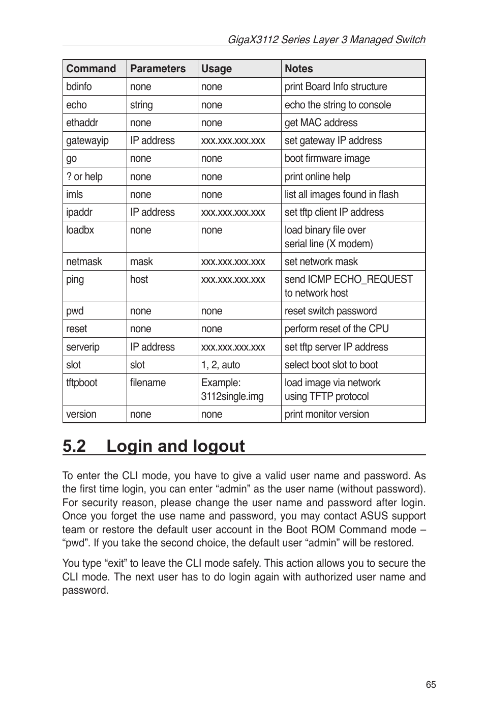 2 login and logout | Asus GigaX3112 User Manual | Page 78 / 118