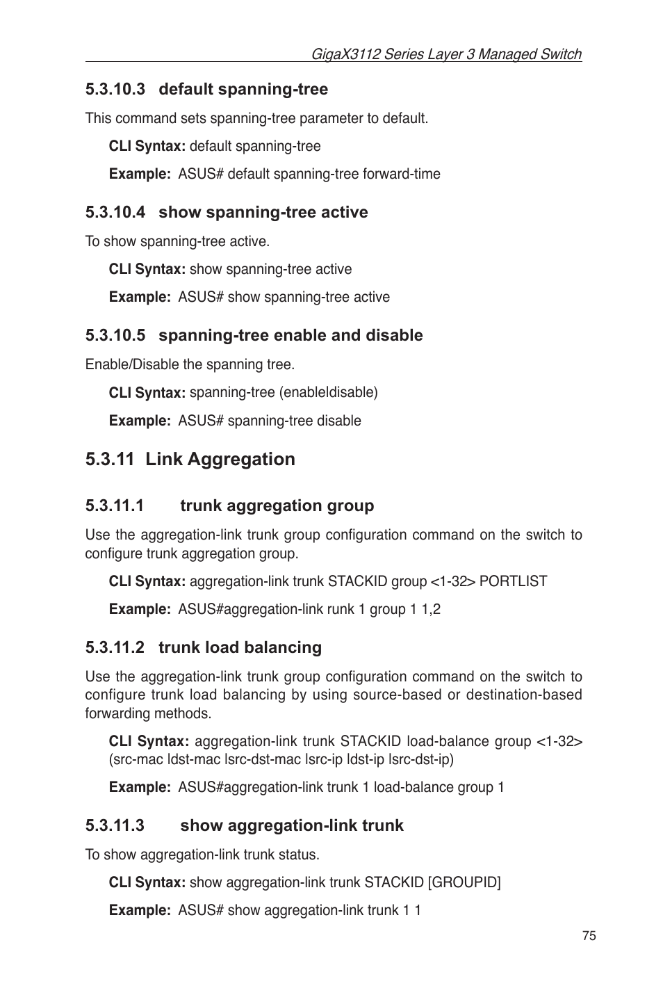 11 link aggregation | Asus GigaX3112 User Manual | Page 88 / 118