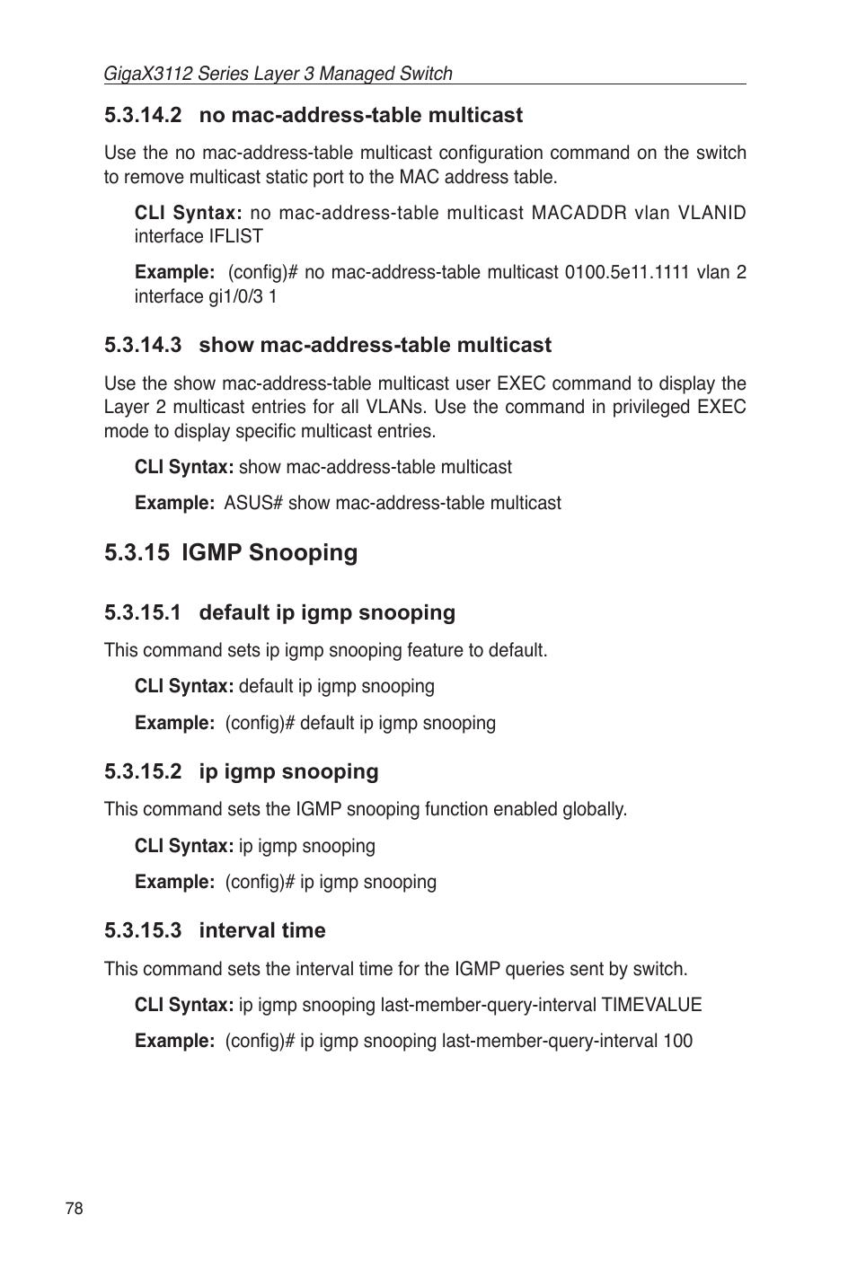 15 igmp snooping | Asus GigaX3112 User Manual | Page 91 / 118