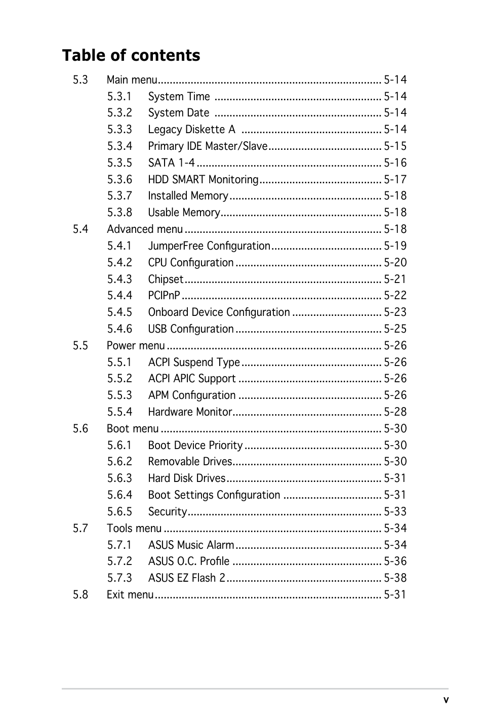 Asus V3-M2A690G User Manual | Page 5 / 107