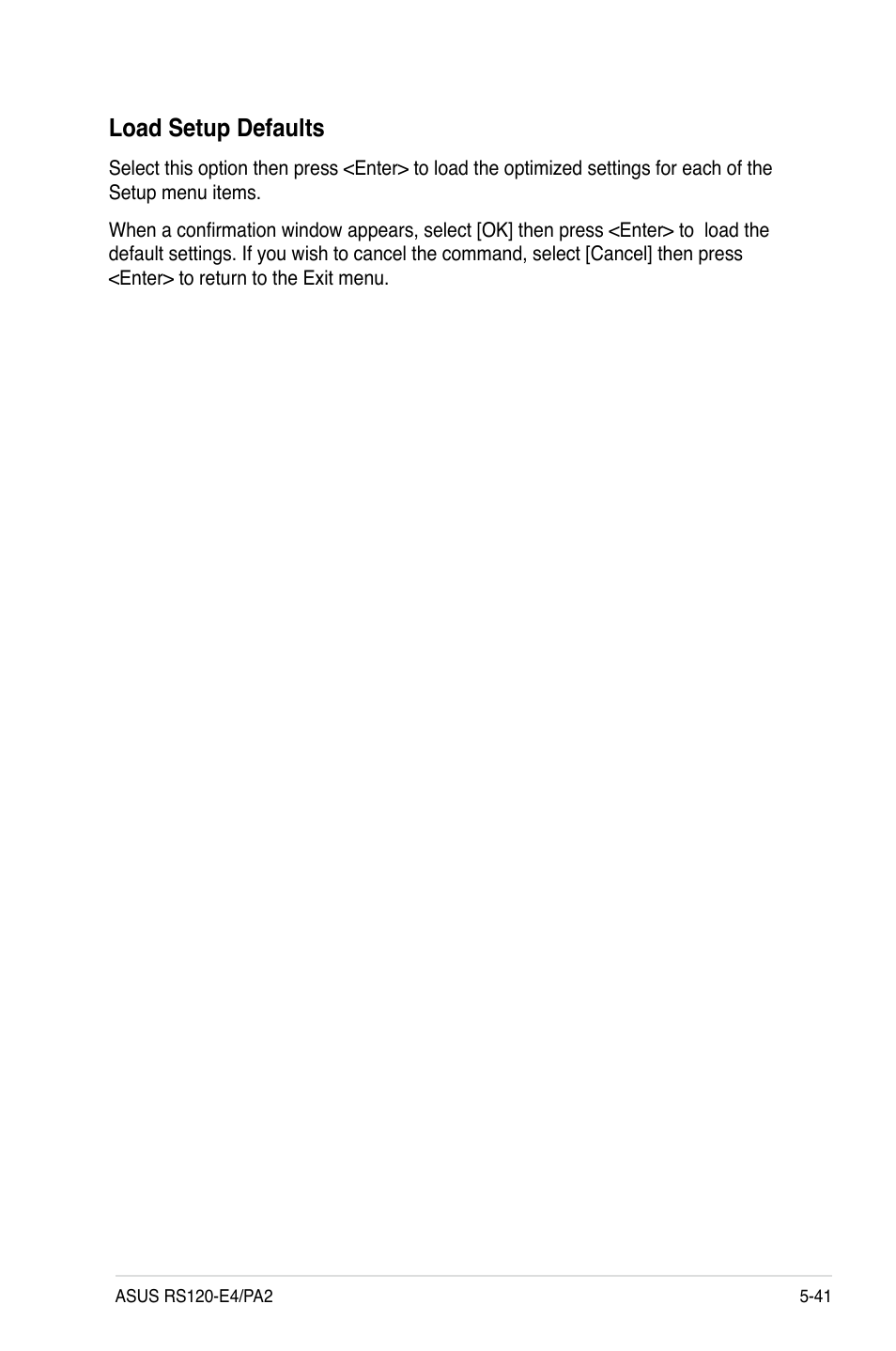 Load setup defaults | Asus RS120-E4/PA2 User Manual | Page 105 / 166