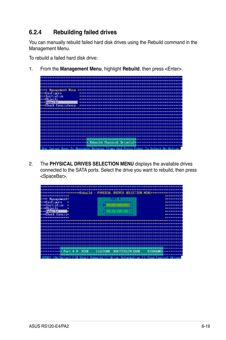 4 rebuilding failed drives | Asus RS120-E4/PA2 User Manual | Page 125 / 166