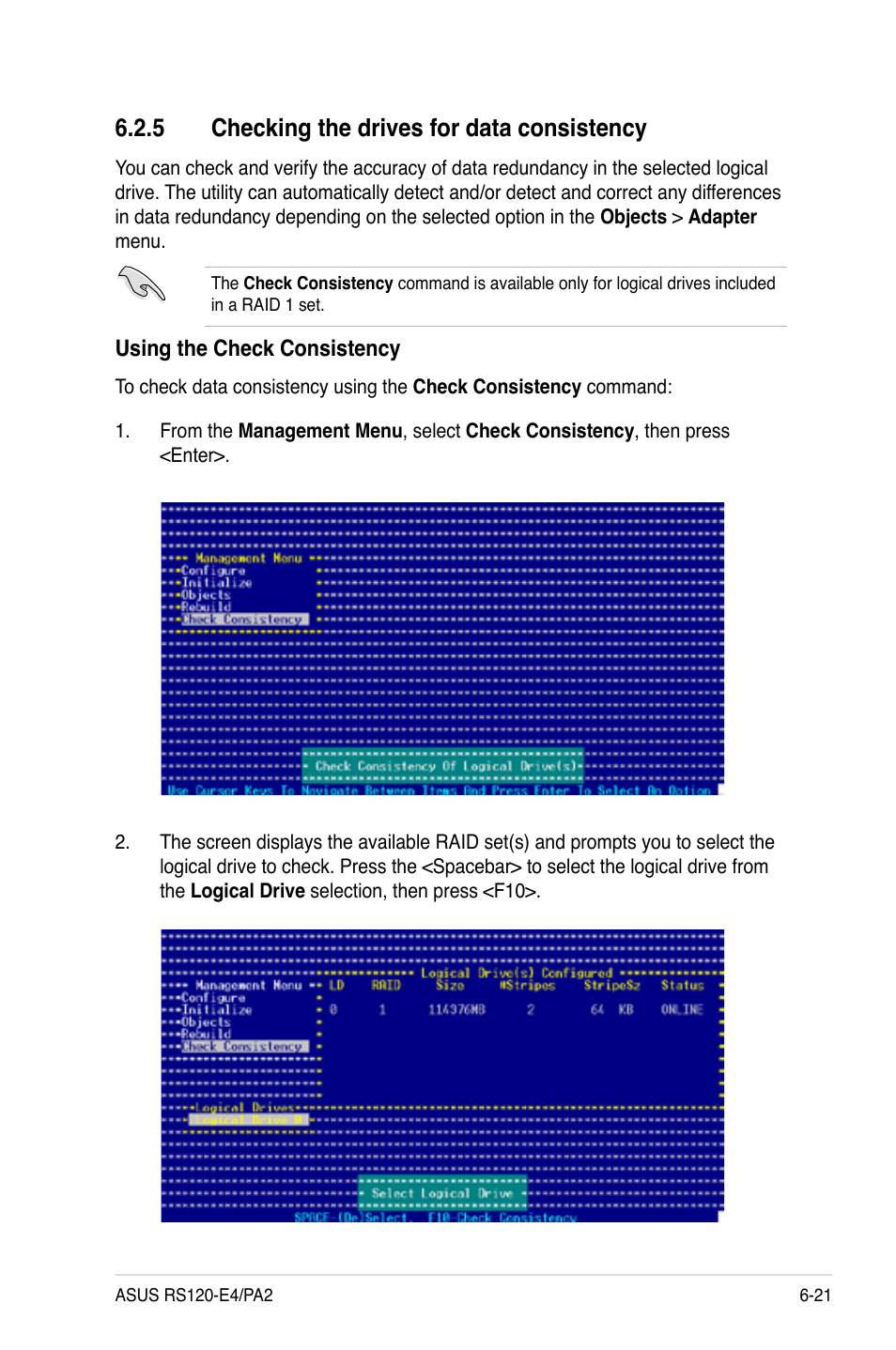 5 checking the drives for data consistency | Asus RS120-E4/PA2 User Manual | Page 127 / 166