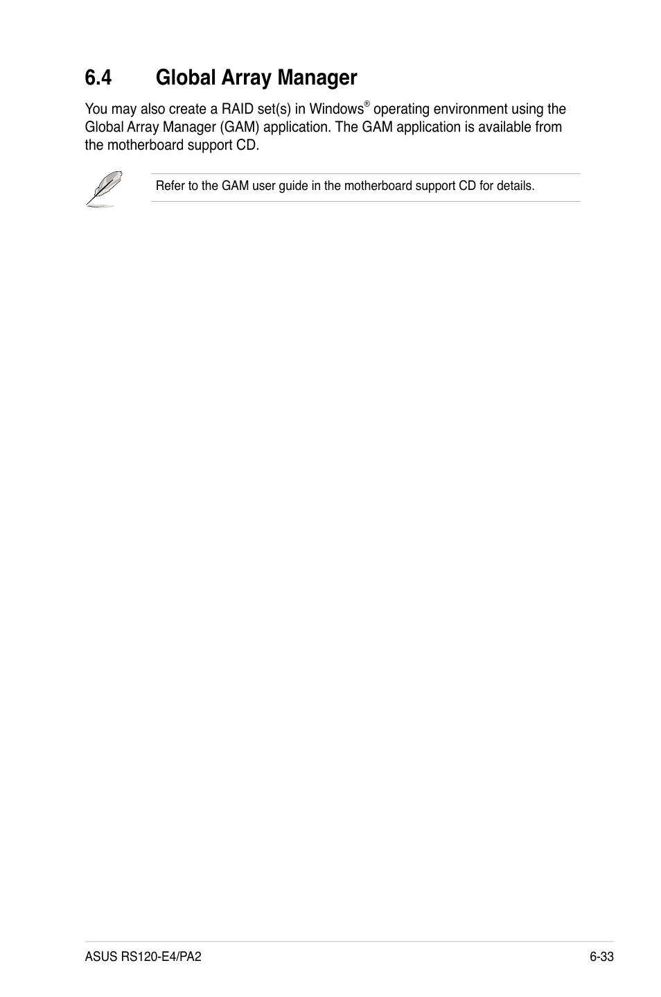 4 global array manager | Asus RS120-E4/PA2 User Manual | Page 139 / 166