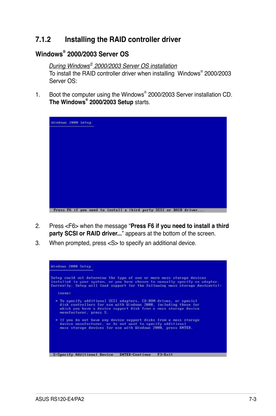 2 installing the raid controller driver, Windows | Asus RS120-E4/PA2 User Manual | Page 143 / 166
