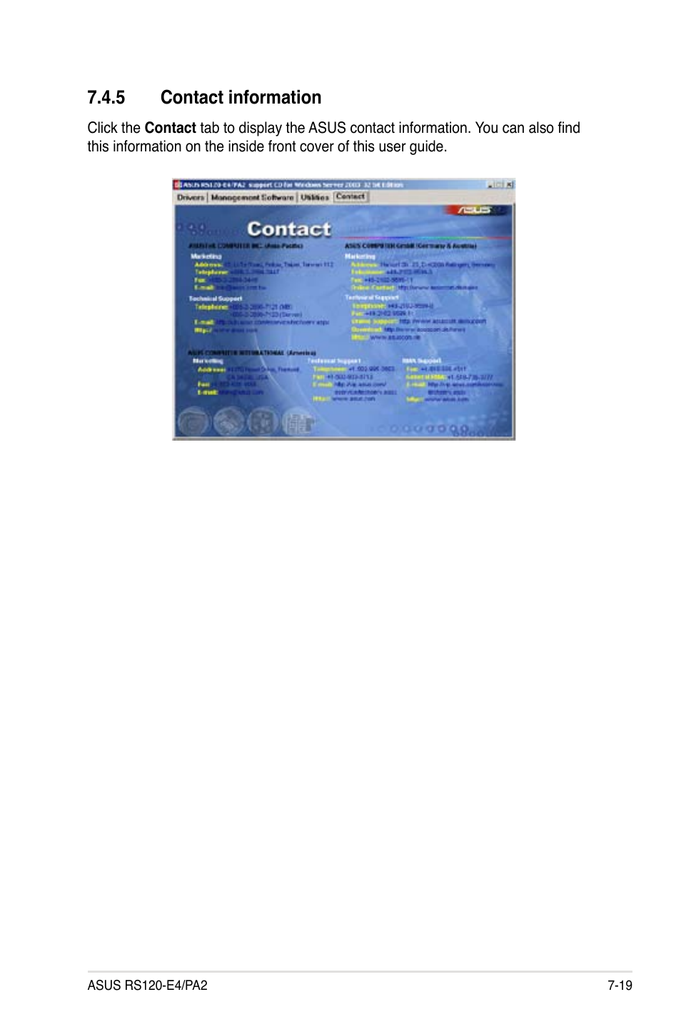 5 contact information | Asus RS120-E4/PA2 User Manual | Page 159 / 166
