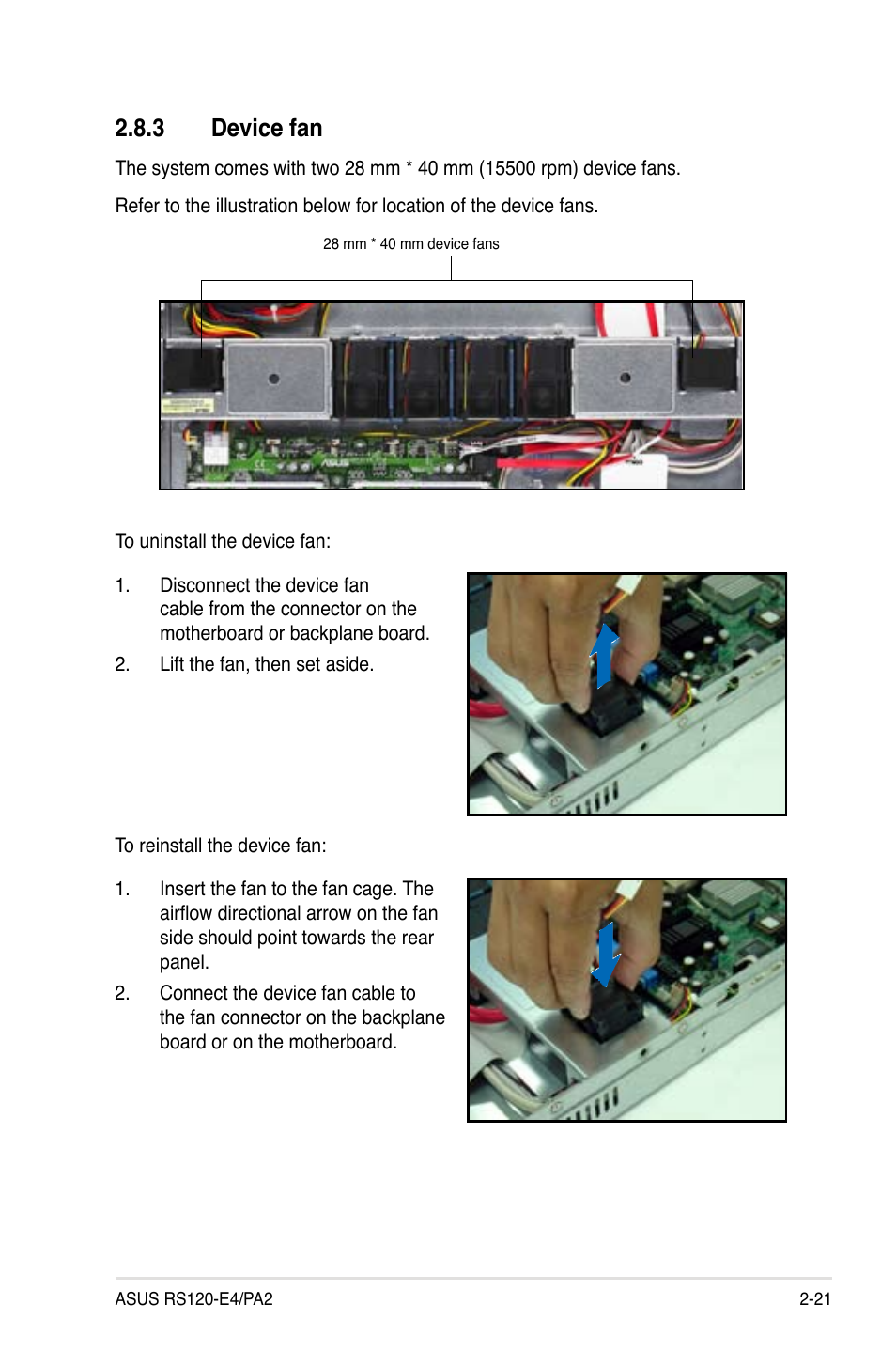 3 device fan | Asus RS120-E4/PA2 User Manual | Page 37 / 166