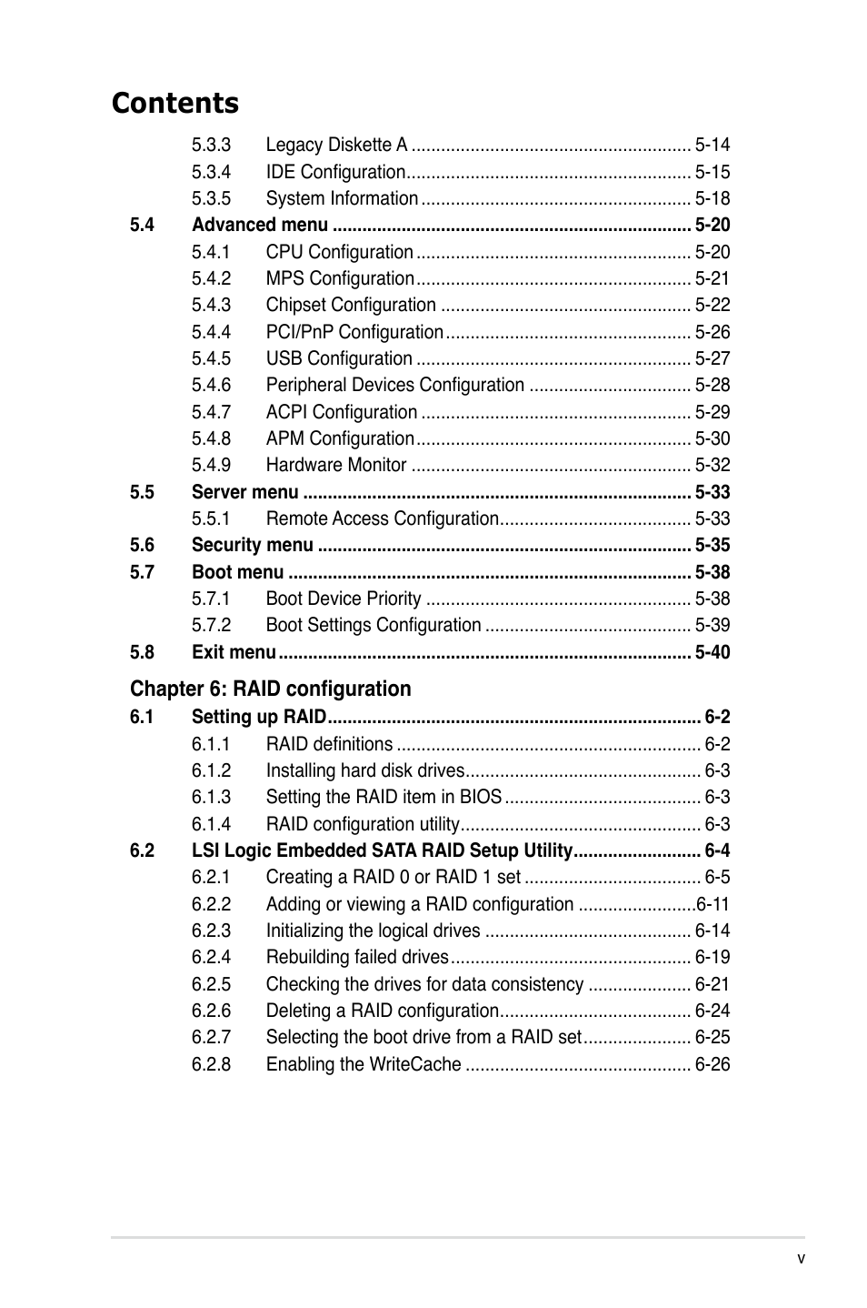 Asus RS120-E4/PA2 User Manual | Page 5 / 166