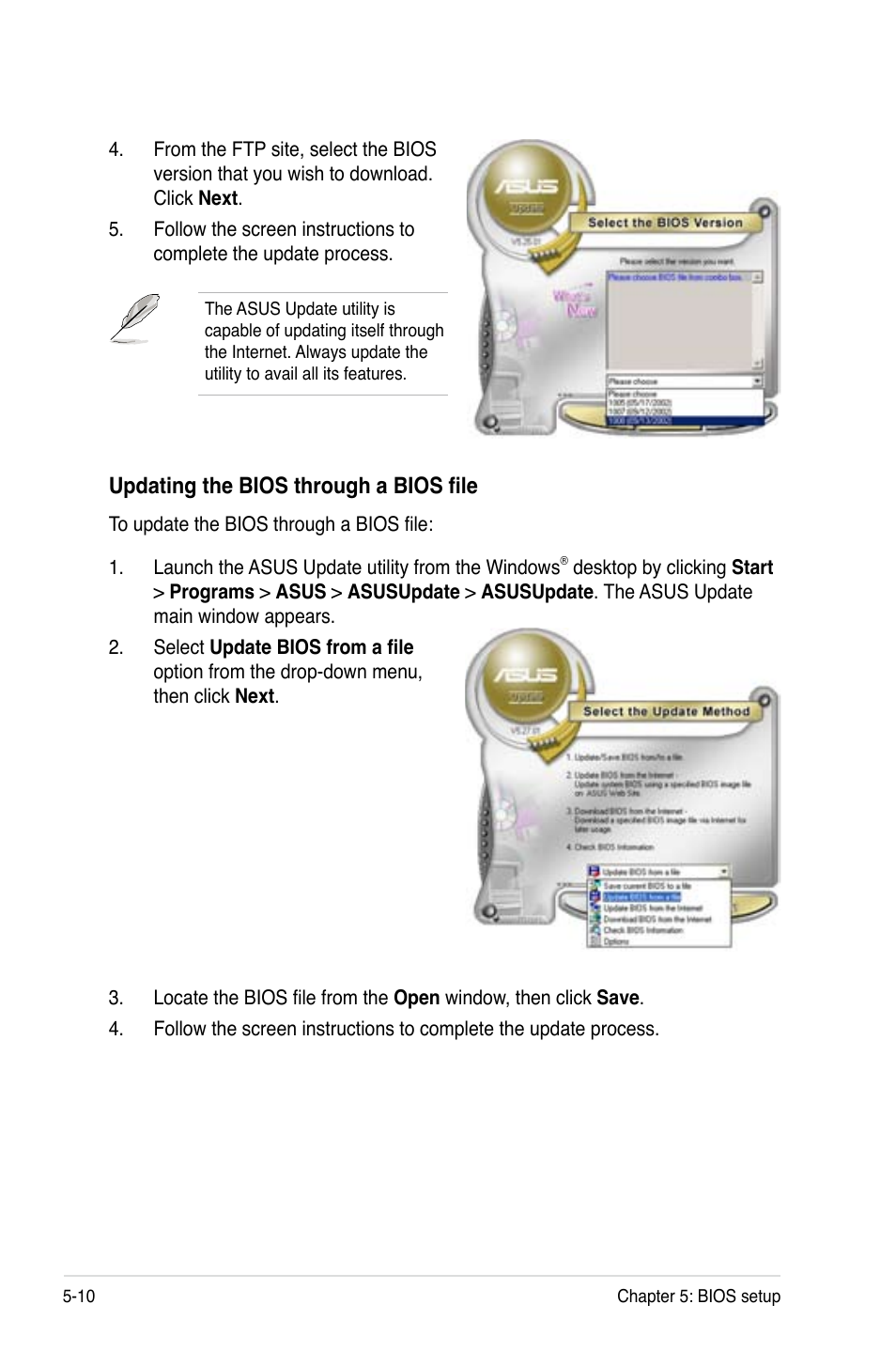 Updating the bios through a bios file | Asus RS120-E4/PA2 User Manual | Page 74 / 166