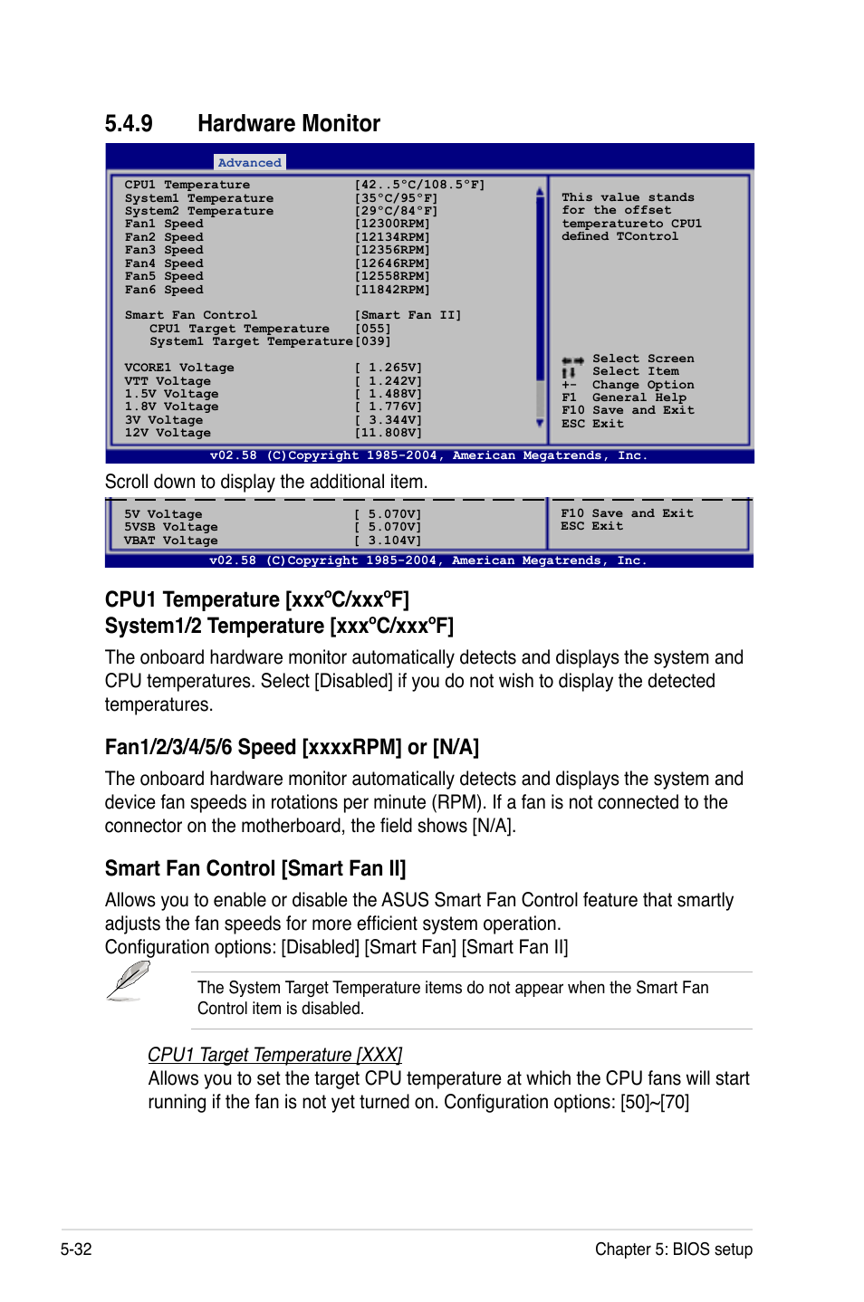 9 hardware monitor, Smart fan control [smart fan ii | Asus RS120-E4/PA2 User Manual | Page 96 / 166