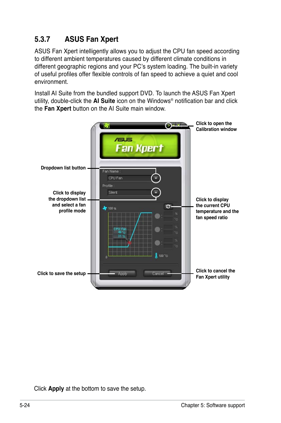 7 asus fan xpert | Asus P5Q SE/R User Manual | Page 130 / 150