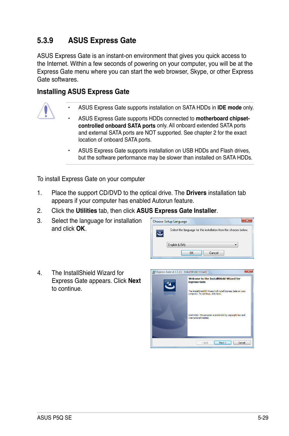 9 asus express gate | Asus P5Q SE/R User Manual | Page 135 / 150