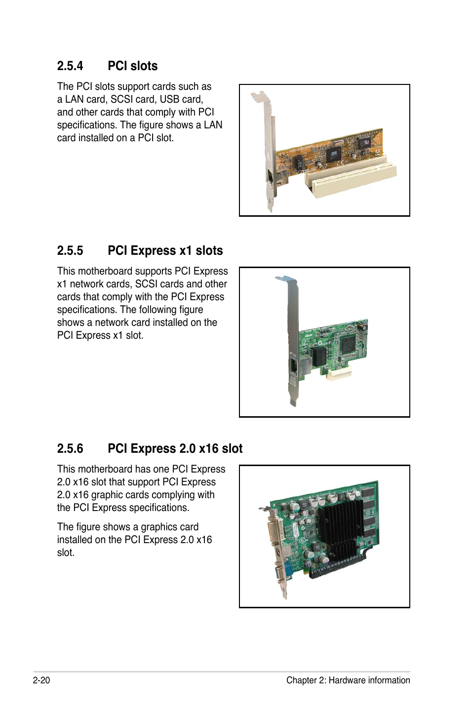 4 pci slots, 5 pci express x1 slots, 6 pci express 2.0 x16 slot | Asus P5Q SE/R User Manual | Page 44 / 150