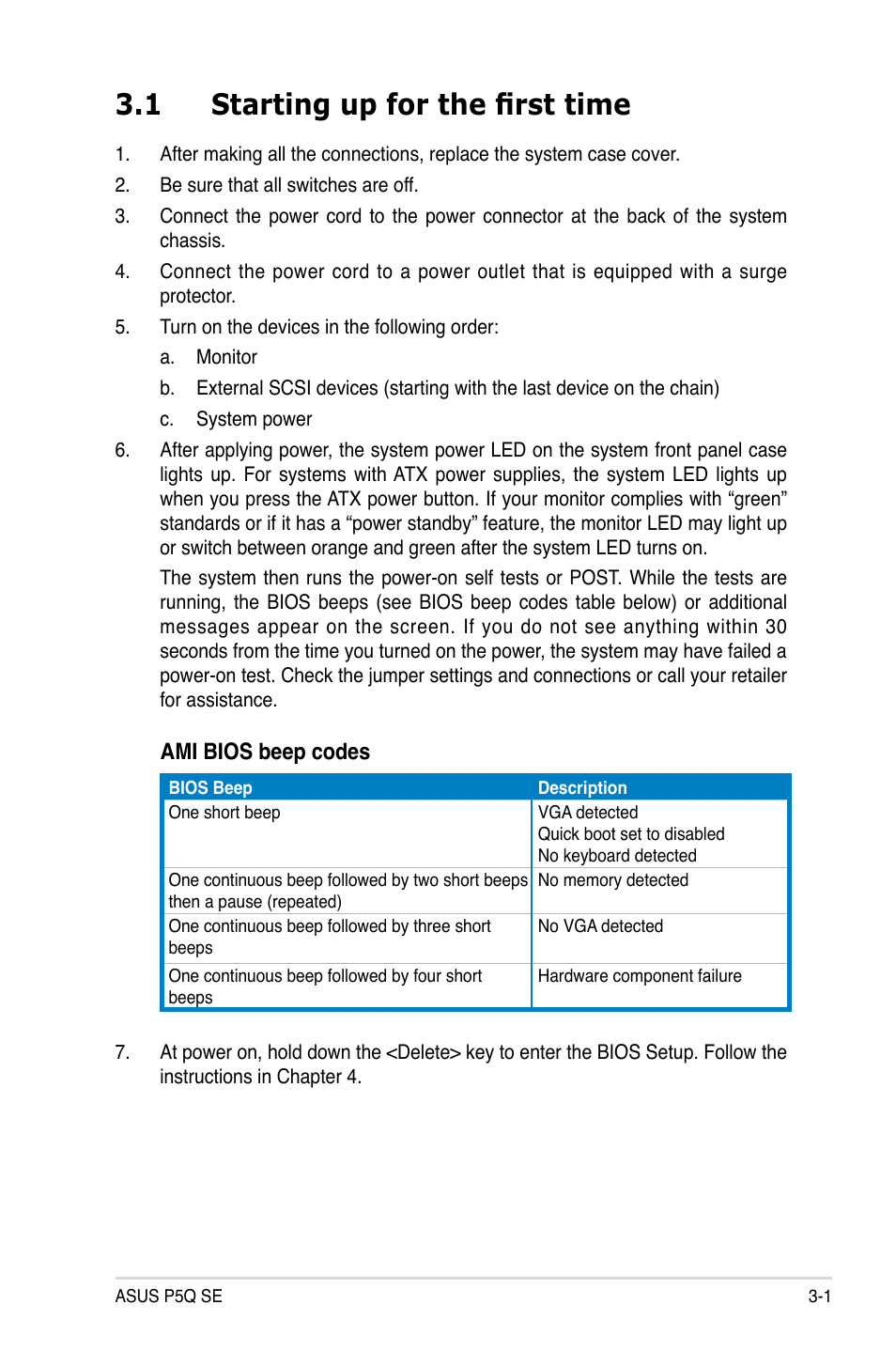 1 starting up for the first time | Asus P5Q SE/R User Manual | Page 61 / 150