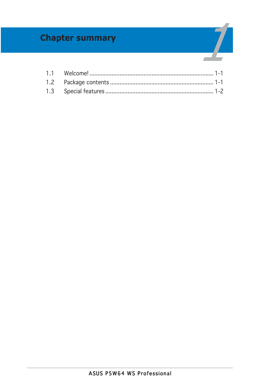 Asus P5W64 WS Professional User Manual | Page 16 / 170