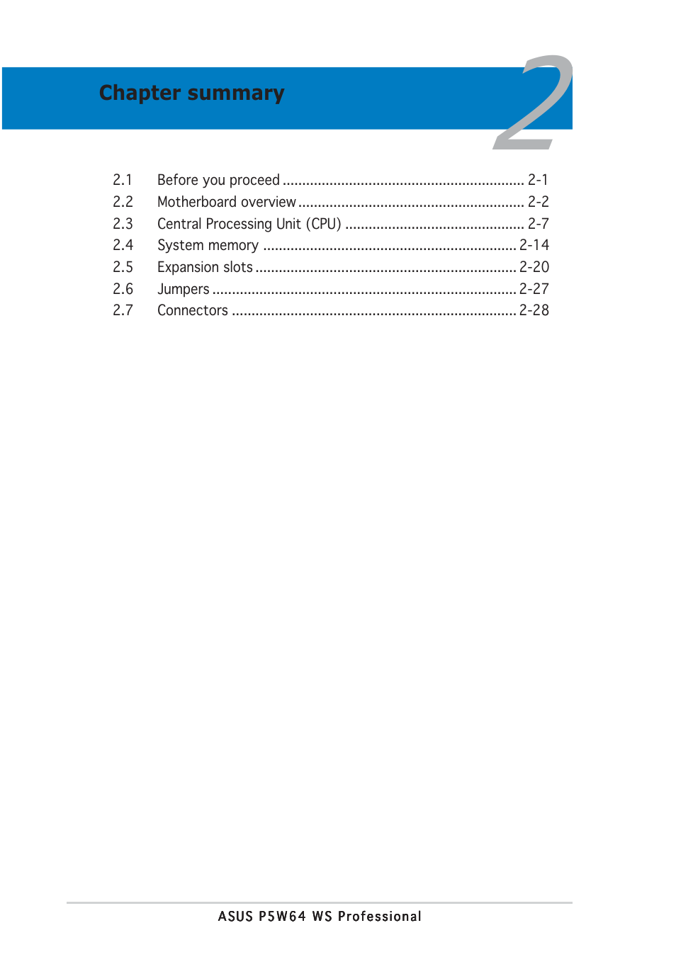 Asus P5W64 WS Professional User Manual | Page 26 / 170