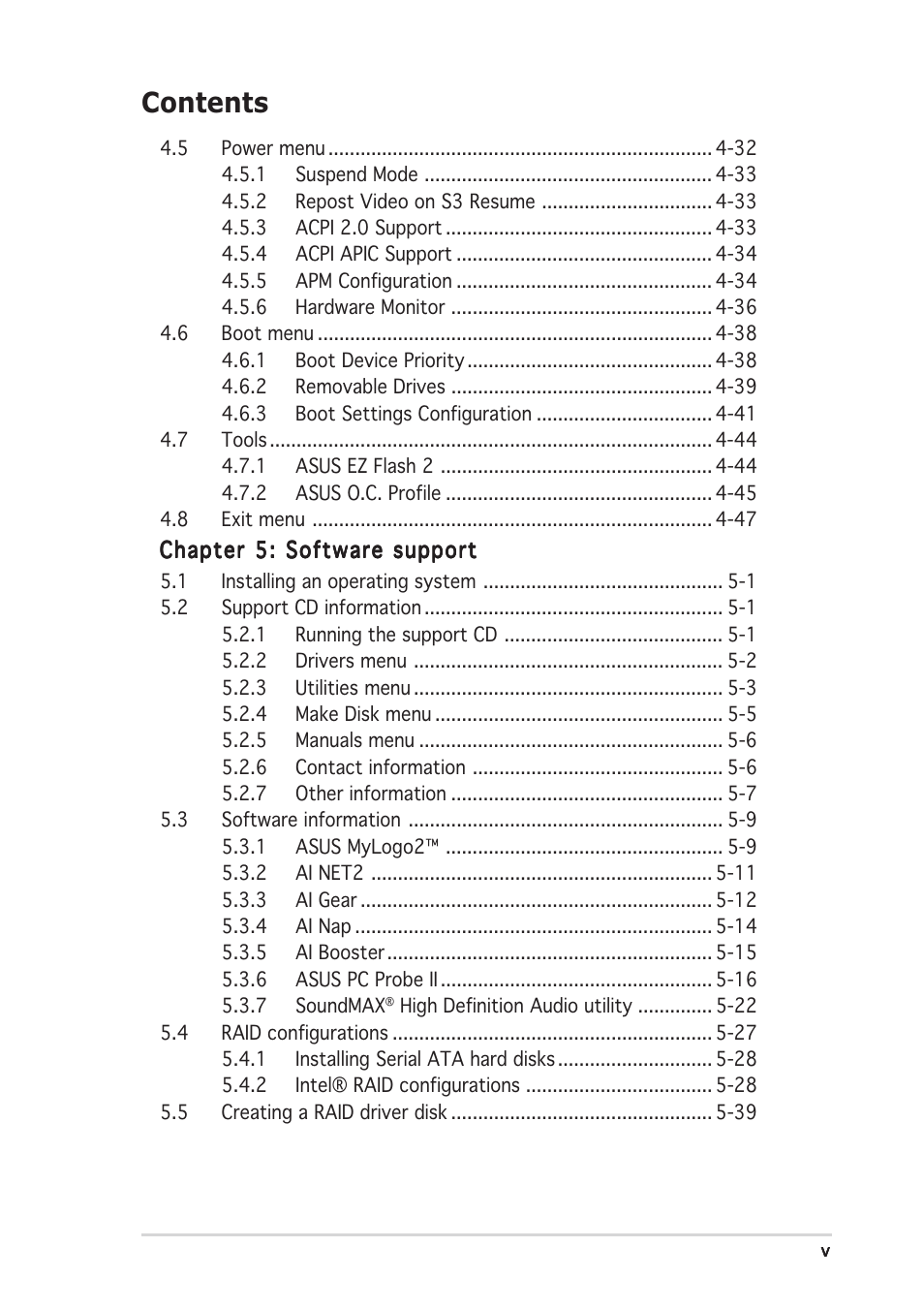 Asus P5W64 WS Professional User Manual | Page 5 / 170