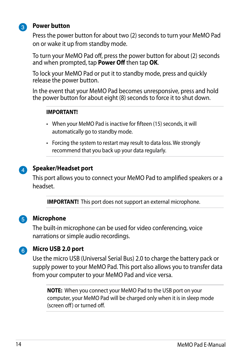 Asus MeMO Pad HD 7 User Manual | Page 14 / 106