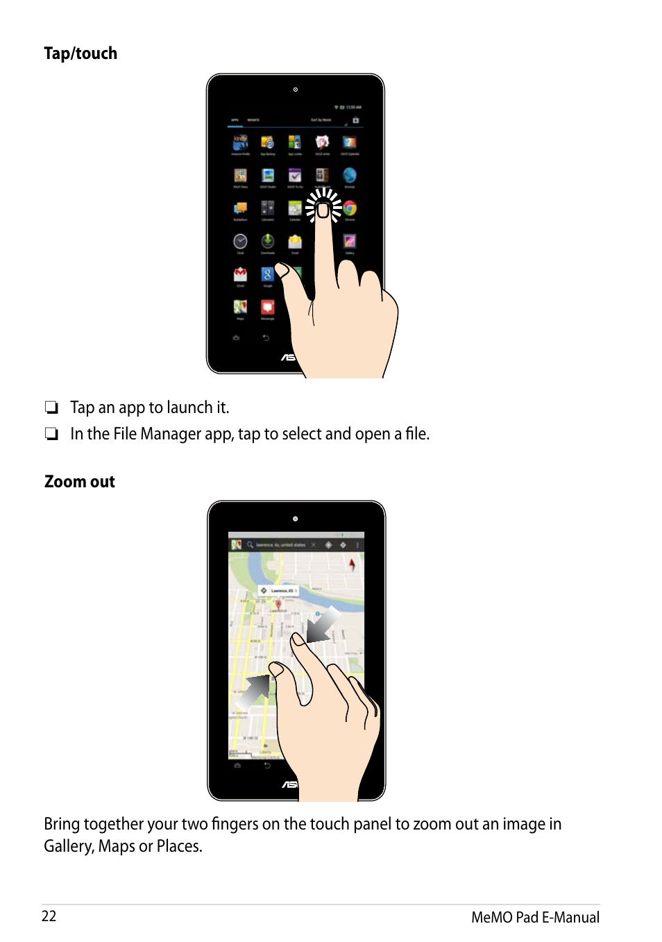 Asus MeMO Pad HD 7 User Manual | Page 22 / 106