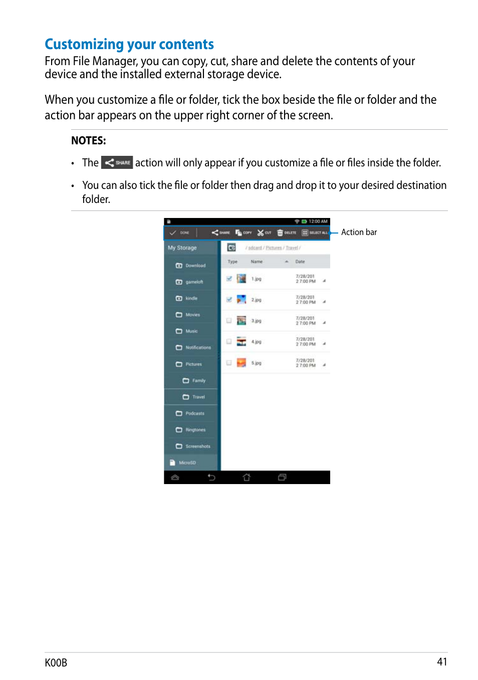 Customizing your contents | Asus MeMO Pad HD 7 User Manual | Page 41 / 106