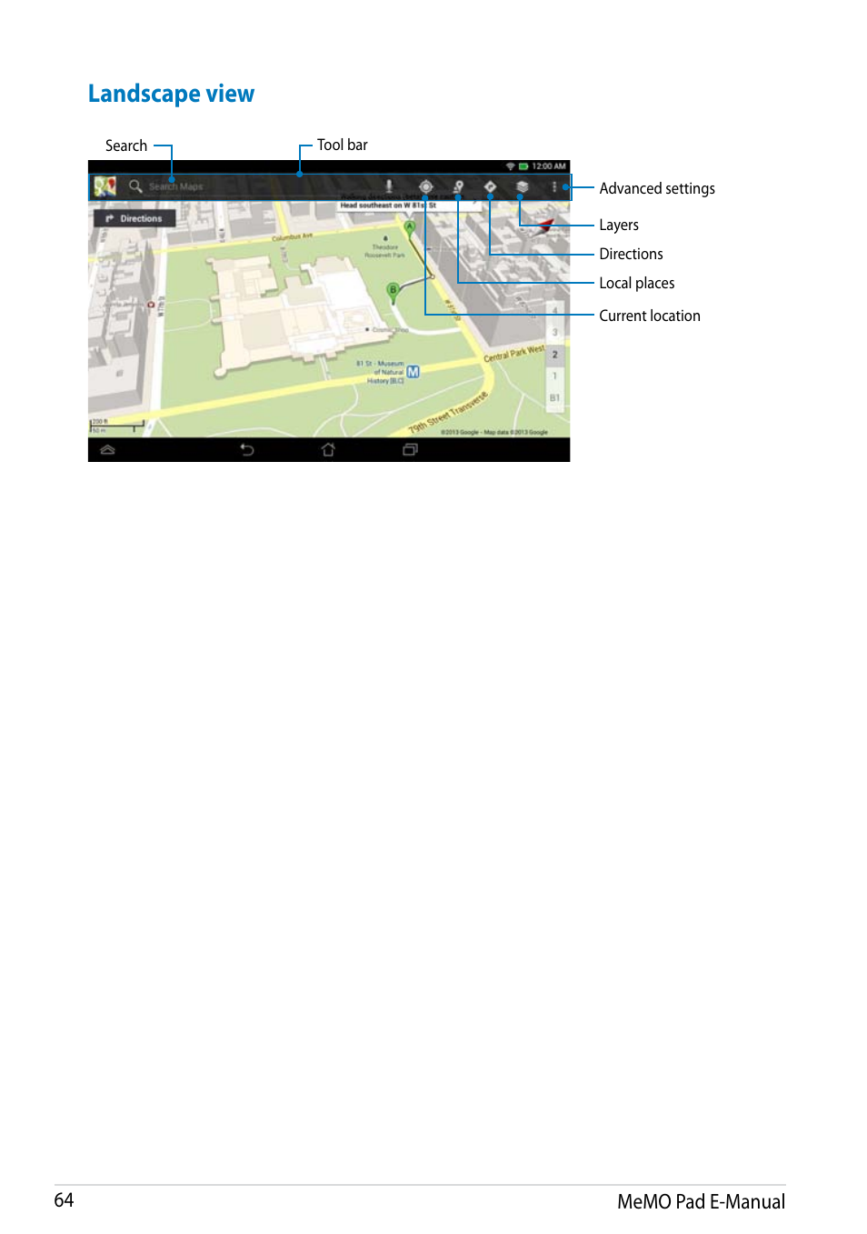 Landscape view | Asus MeMO Pad HD 7 User Manual | Page 64 / 106