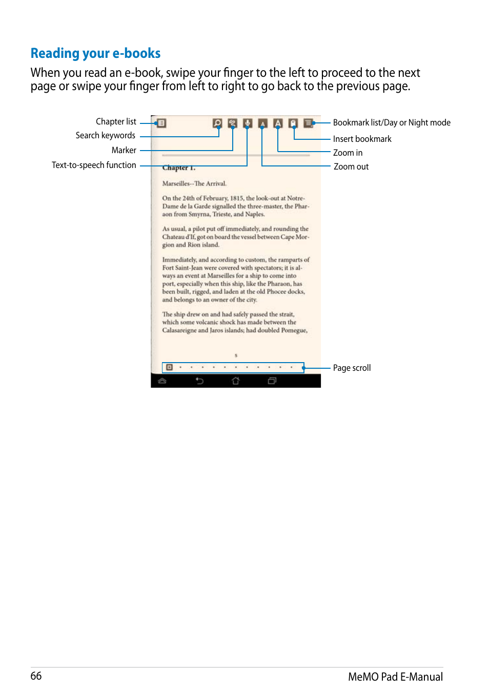Reading your e-books | Asus MeMO Pad HD 7 User Manual | Page 66 / 106