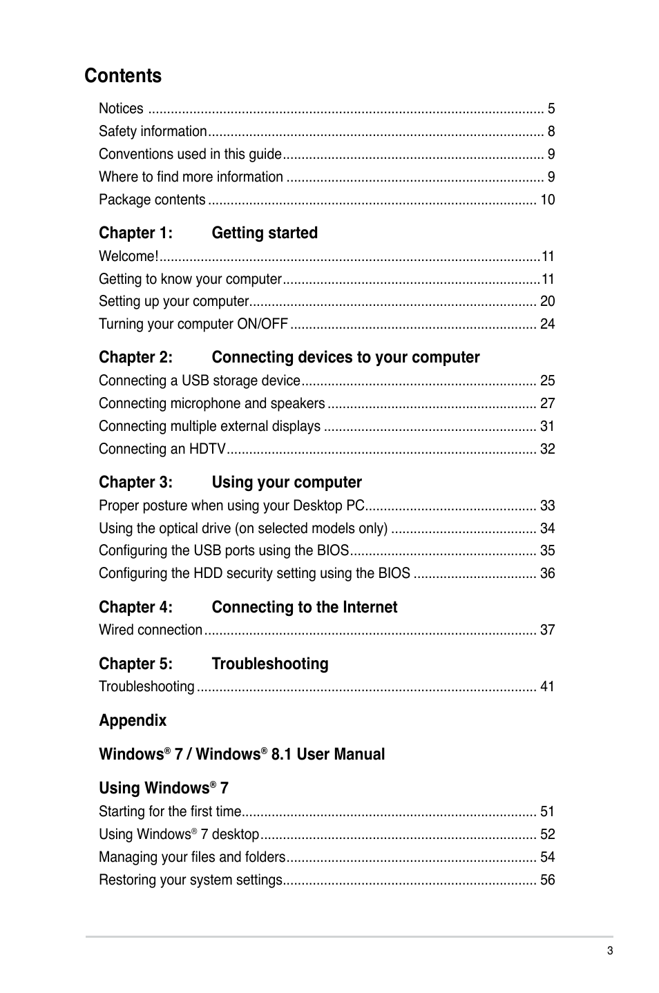 Asus BP1AD User Manual | Page 3 / 87