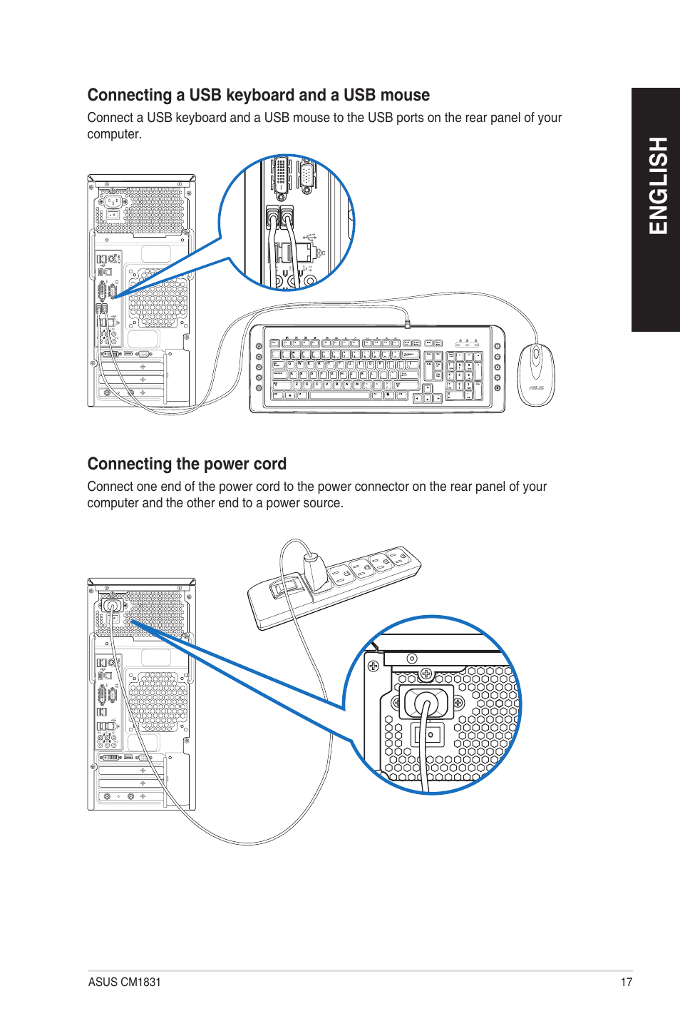 En g lis h en g li sh | Asus CM1831 User Manual | Page 17 / 208