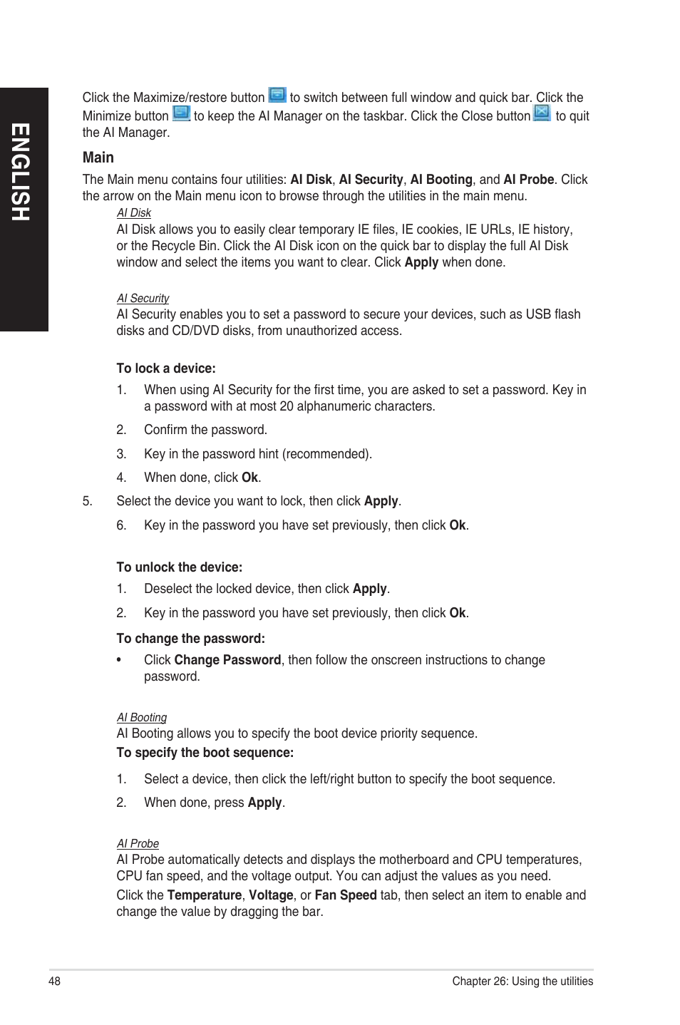 En g lis h en g li sh en g lis h en g li sh | Asus CM1831 User Manual | Page 48 / 208