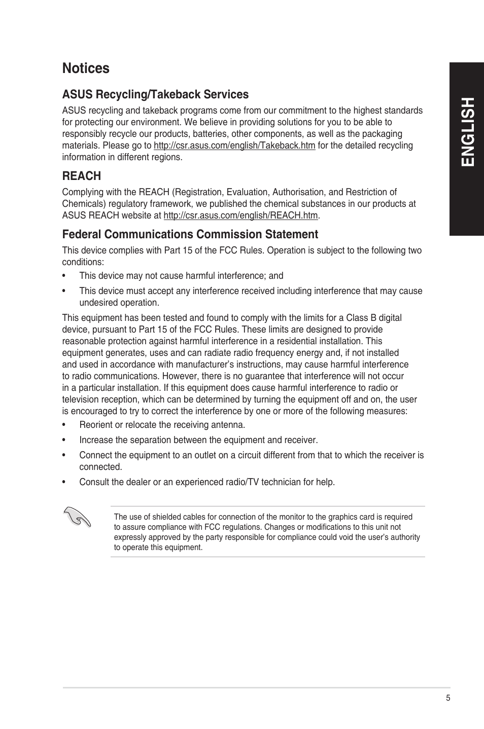 Notices, En g lis h en g li sh en g lis h en g li sh | Asus CM1831 User Manual | Page 5 / 208