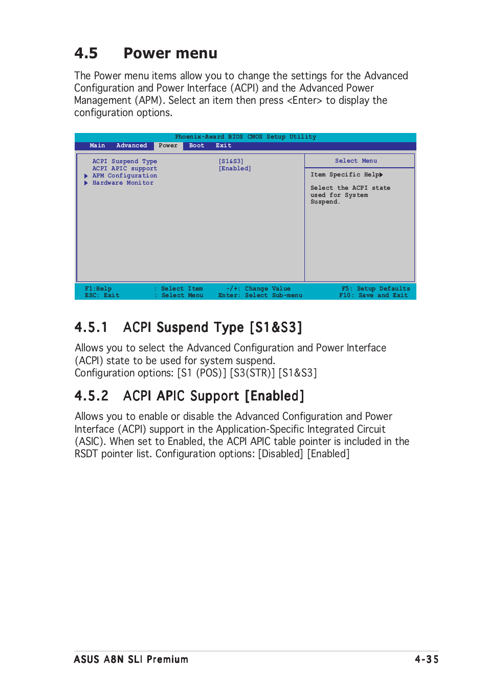 5 power menu | Asus A8N-SLI Premium User Manual | Page 110 / 189