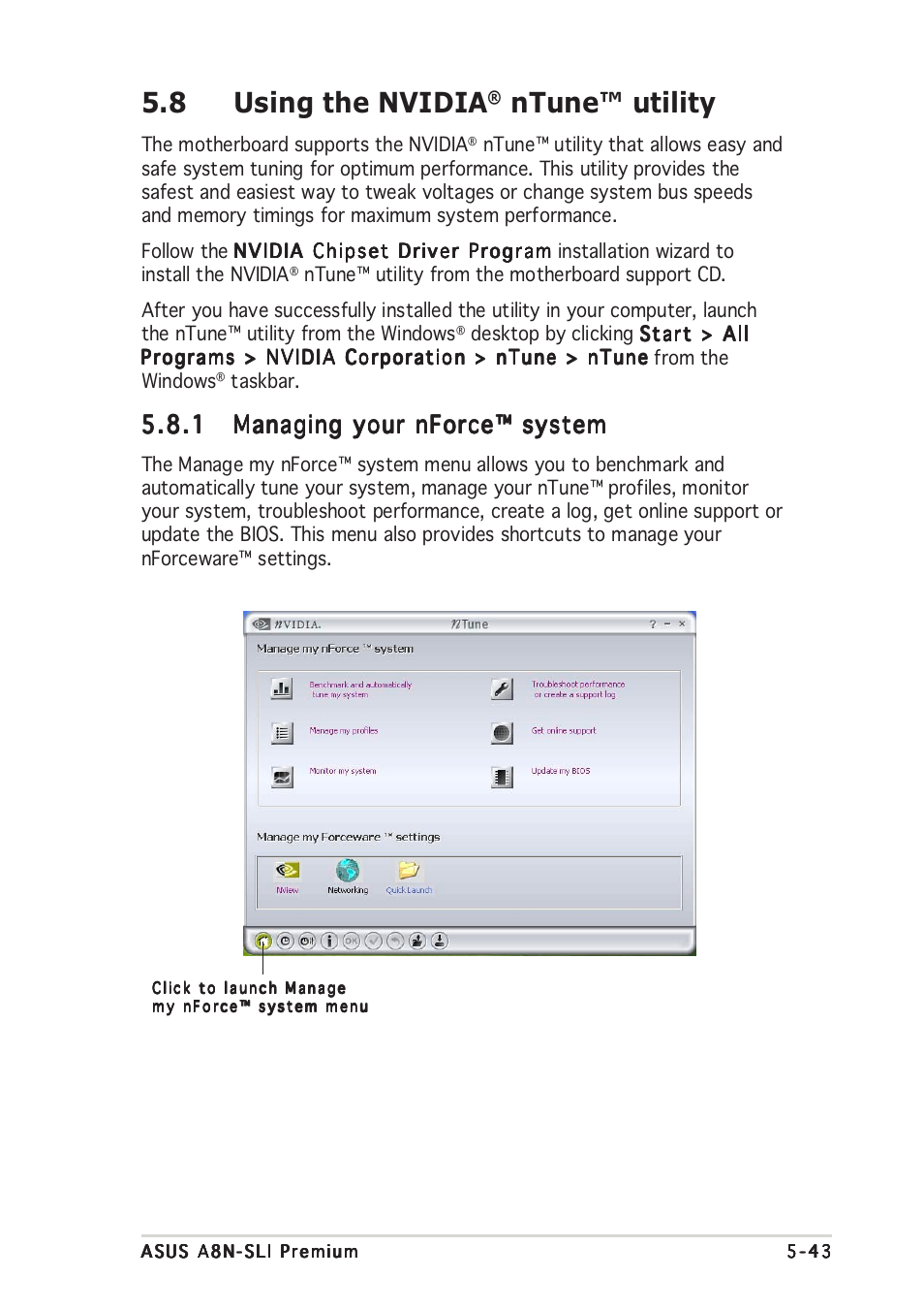 8 using the nvidia, Ntune™ utility | Asus A8N-SLI Premium User Manual | Page 168 / 189