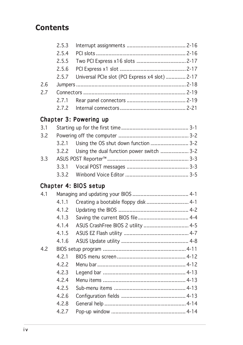 Asus A8N-SLI Premium User Manual | Page 4 / 189