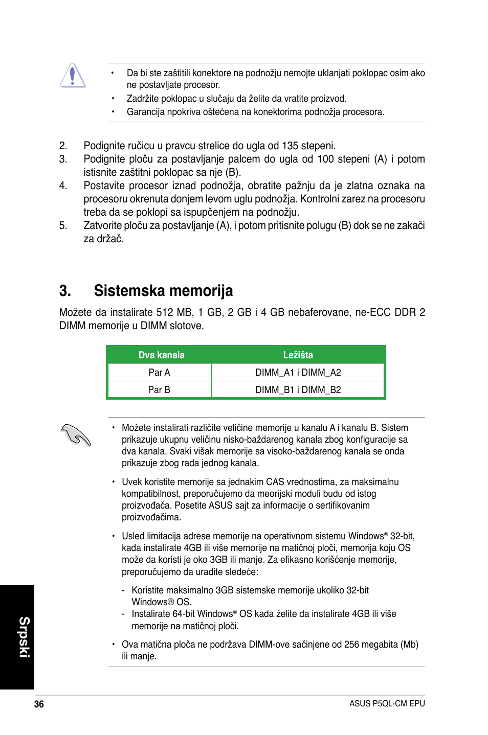 Srpski | Asus P5QL-VM EPU User Manual | Page 36 / 38