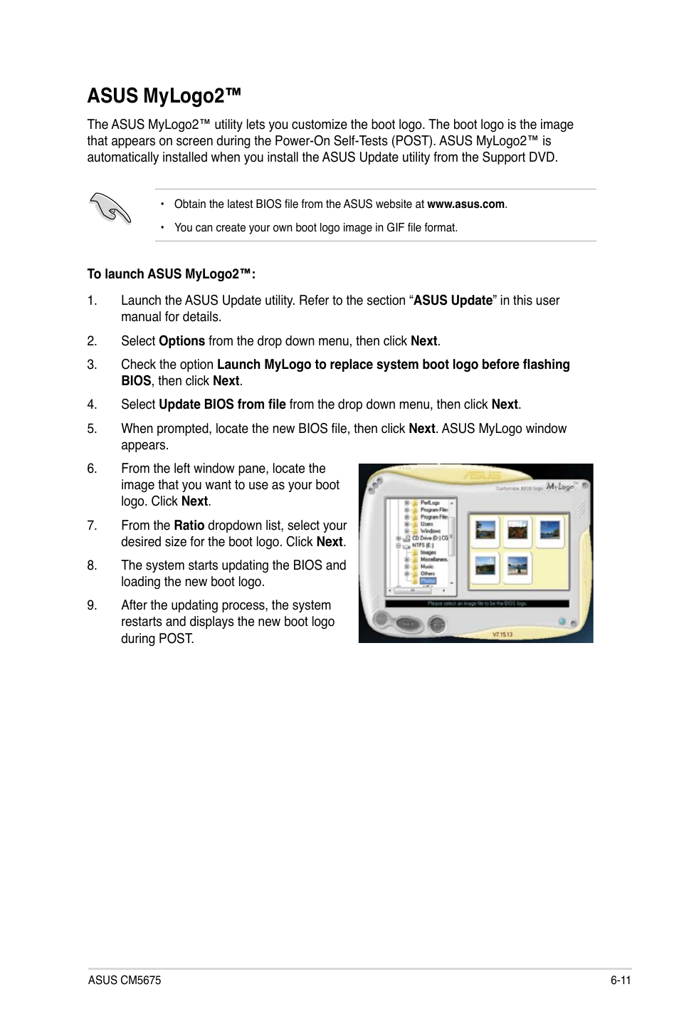 Asus mylogo2, Asus mylogo2™ -11 | Asus CM5675 User Manual | Page 61 / 71